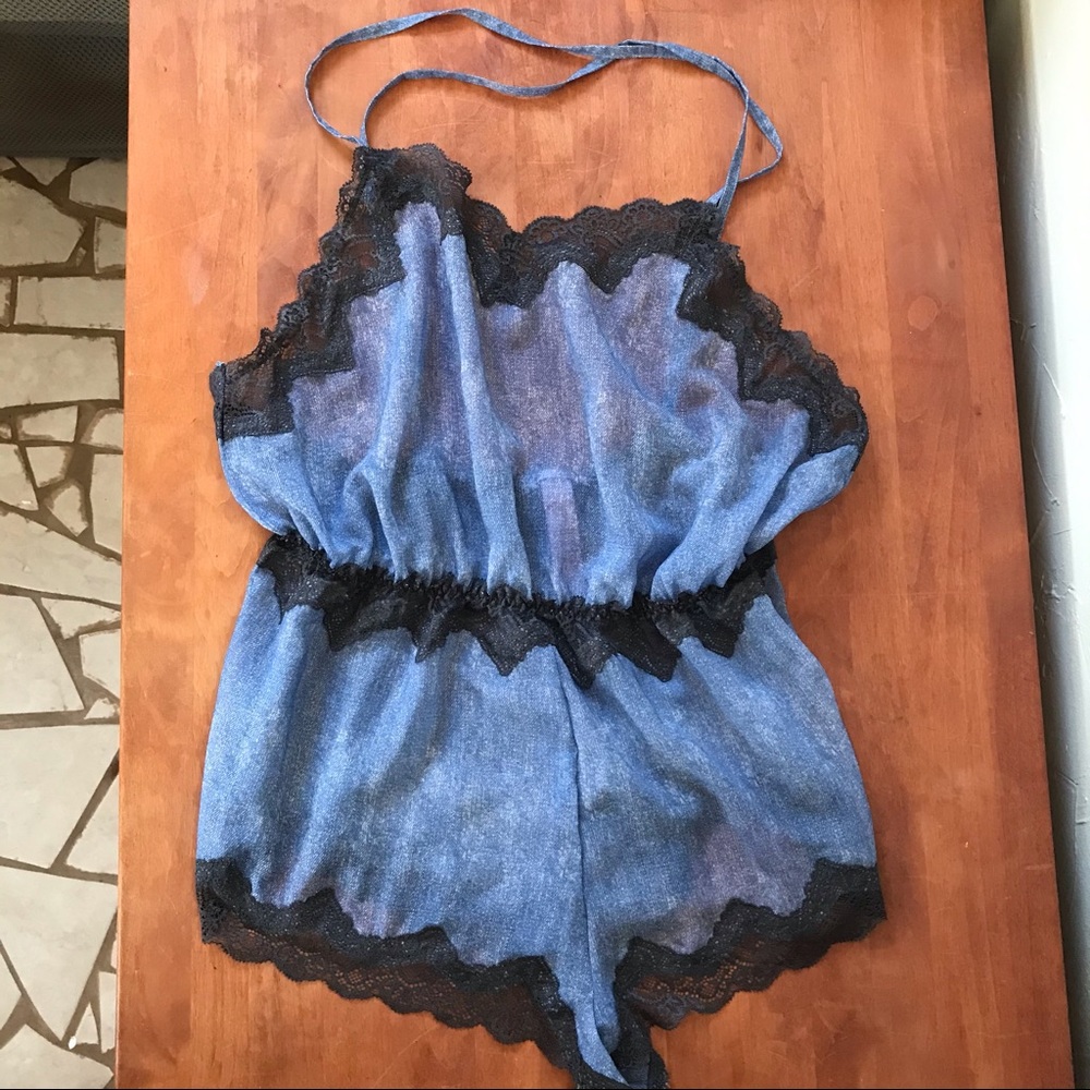 SAVAGExFENTY Chiffon Romper - Blue